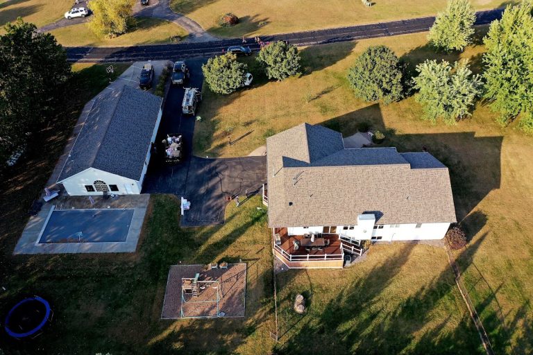 Aerial View of Finished Roof by Superior Roofing